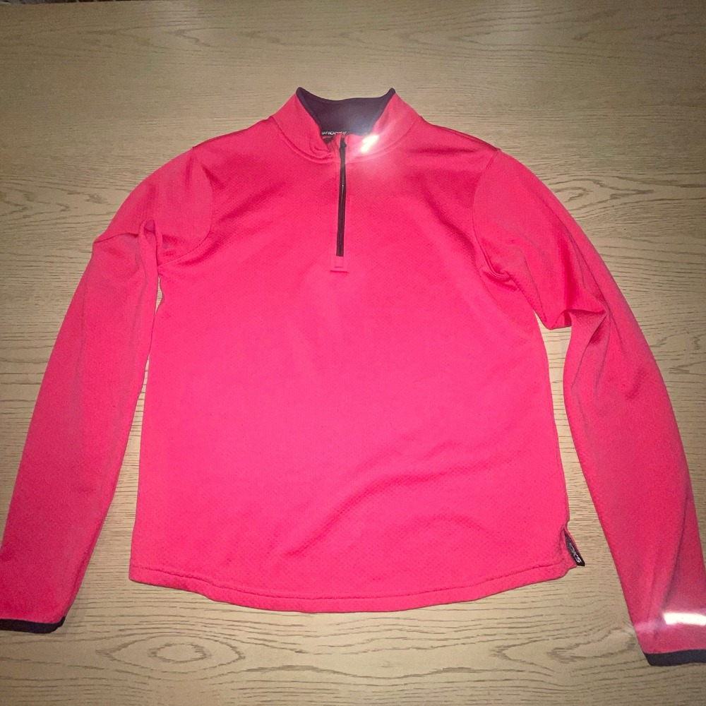 Brooks Women’s L 1/4 Zip Running Pullover Pink Equilibrium Technology Sweatshirt